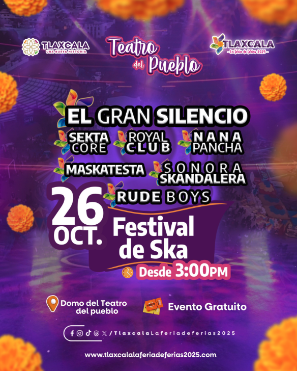 boletos Festival de Ska Teatro del Pueblo Tlaxcala